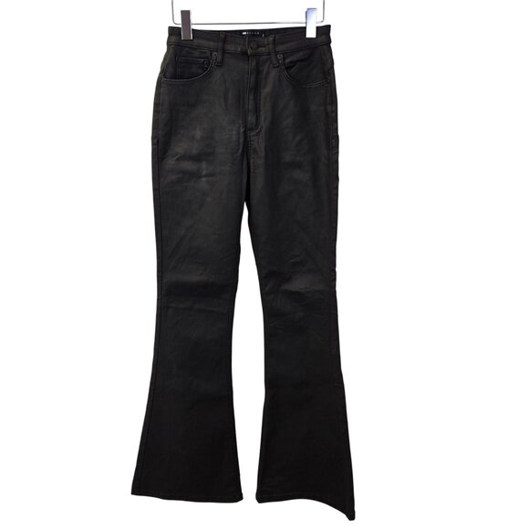ASOS Black Coated High Rise Flare Jeans Size 28 - Picture 1 of 6